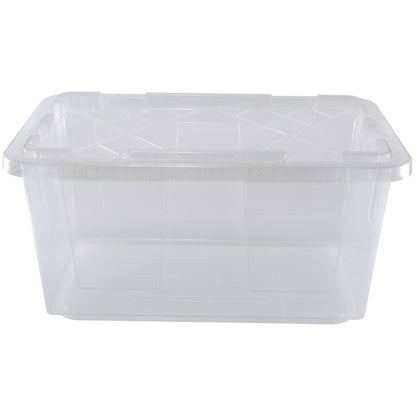 GreenMade 27 Gallon Clear Storage Bins - 8 Pack - Black Lid