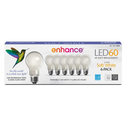Feit Electric 60W Replacement Dimmable Soft White LED Bulbs, 6-Pack - photo 1