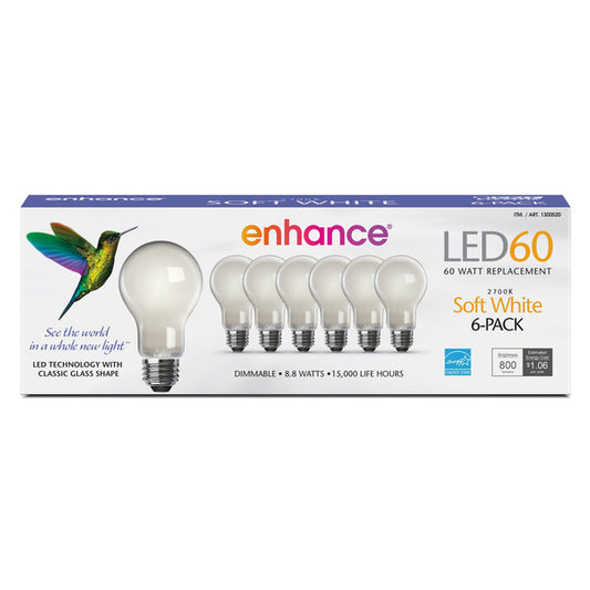 Feit Electric 60W Replacement Dimmable Soft White LED Bulbs, 6-Pack - photo 1