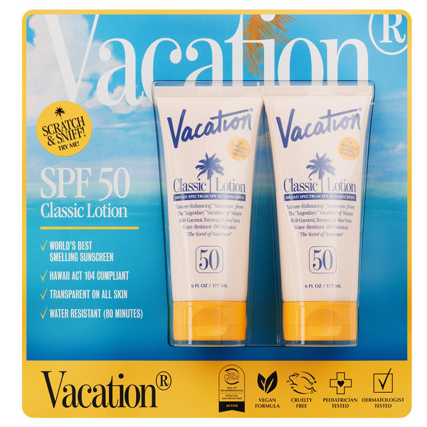 Vacation Classic Sunscreen Lotion SPF 50, 6 fl oz Duo - photo 1