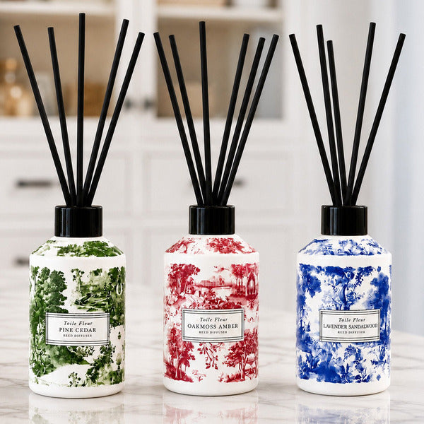 Home & Body Toile Fleur Reed Diffuser, Set of 3 - photo 1