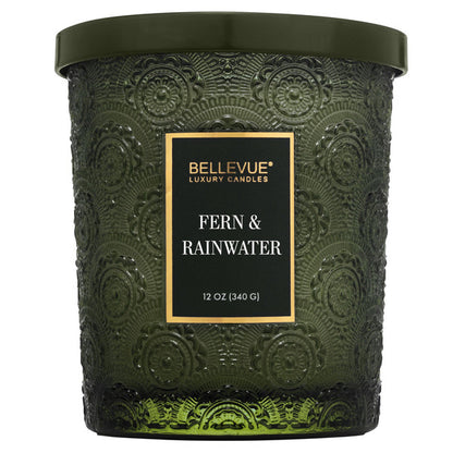 Bellevue Embossed Glass 12 oz. Candle, 4-pack