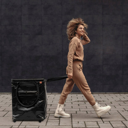 CleverMade Foldable Tote Bag on Wheels / Laundry Hauler - 90L