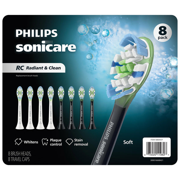Philips Sonicare Radiant & Clean All-in-One Brush Heads, 8-Pack