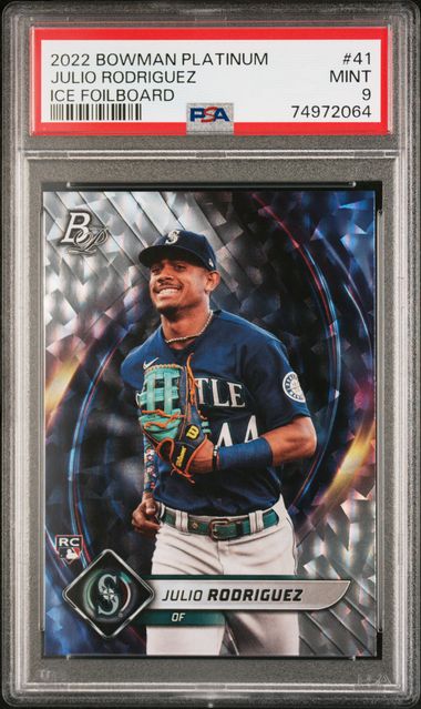 2022 Bowman Platinum Ice Foilboard #41 Julio Rodriguez Rookie PSA 9