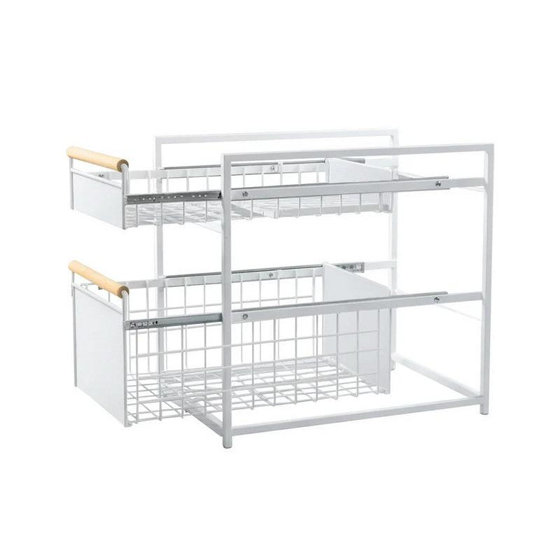 Mesa 2-Tier Organizer with Sliding Drawers - White
