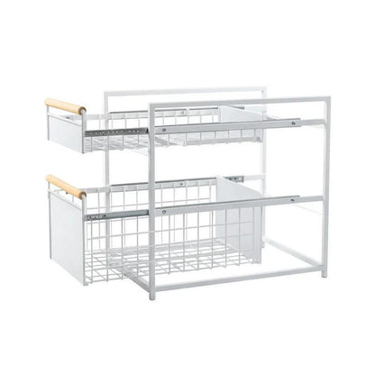Mesa 2-Tier Organizer with Sliding Drawers - White