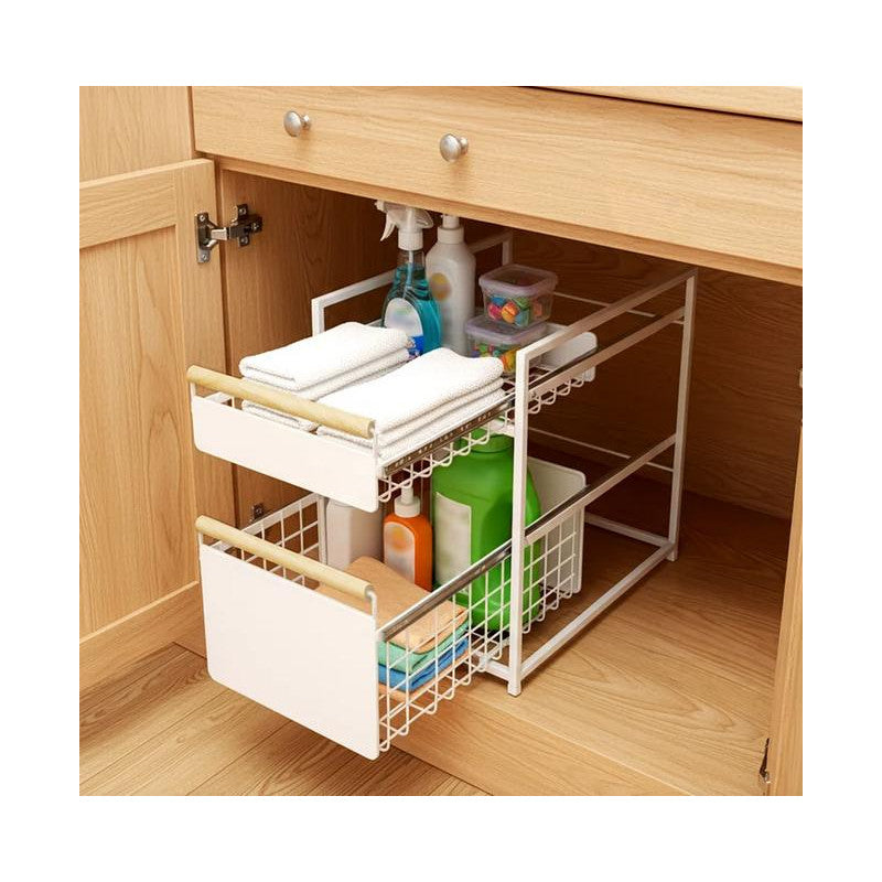Mesa 2-Tier Organizer with Sliding Drawers - White