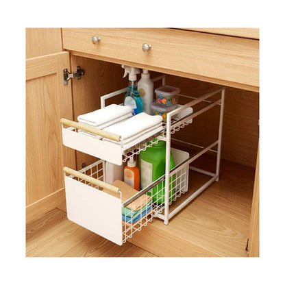 Mesa 2-Tier Organizer with Sliding Drawers - White