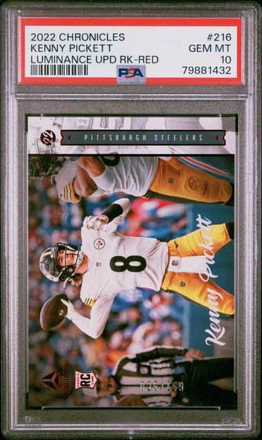 2022 Panini Chronicles Luminance Red 25/149 Kenny Pickett RC #216 PSA 10 Gem MT
