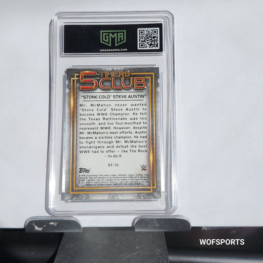 2021 Topps Chrome WWE Times Clubs Refractor Stone Cold Steve Austin #15 GMA Gem Mint 10