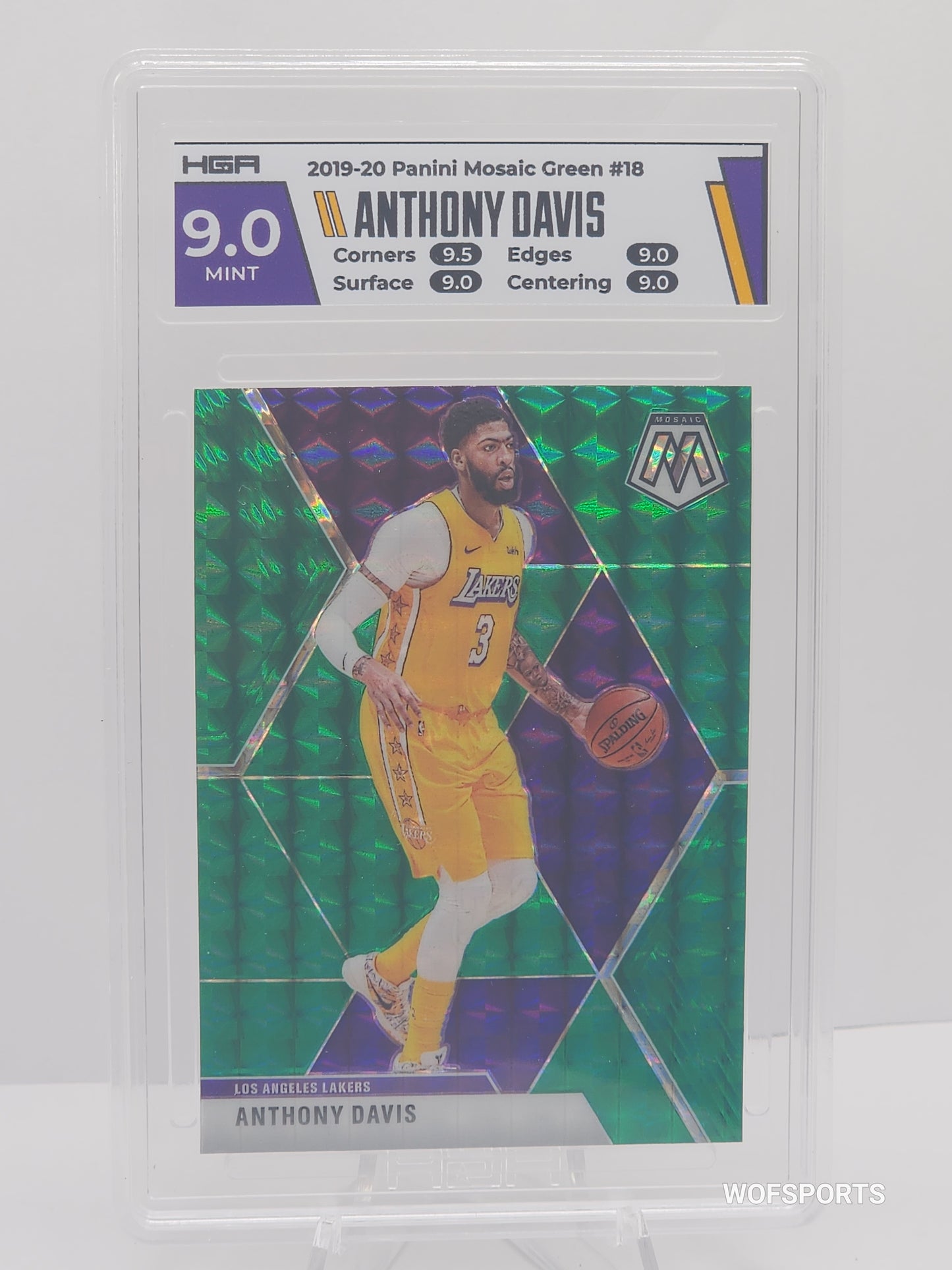 2019 Panini Mosic Green Anthony Davis #18 HGA 9 Mint Los Angeles Lakers