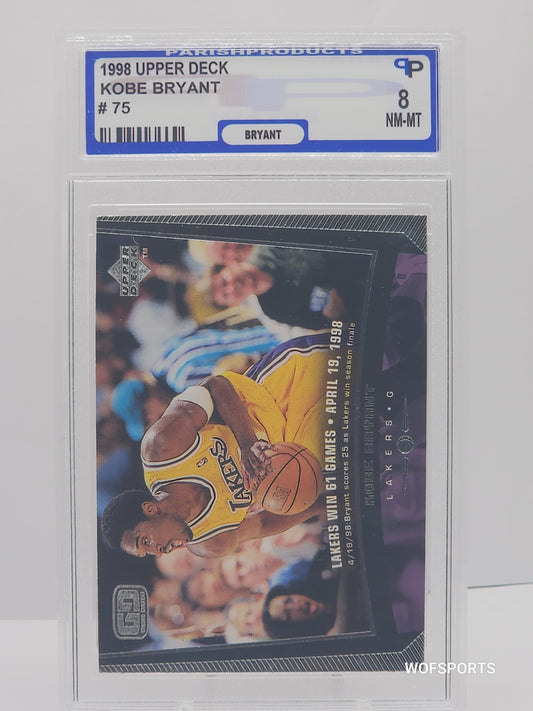 1998 Upper Deck  Kobe Bryant  #75 Parish 8 NM-MT LA Lakers HOF Legend