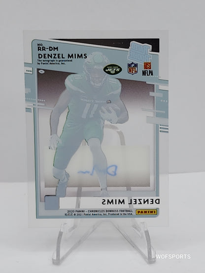 2020 Panini Chronicles Clearly Donruss Rated Denzel Mims #RR-DM Rookie Auto RC