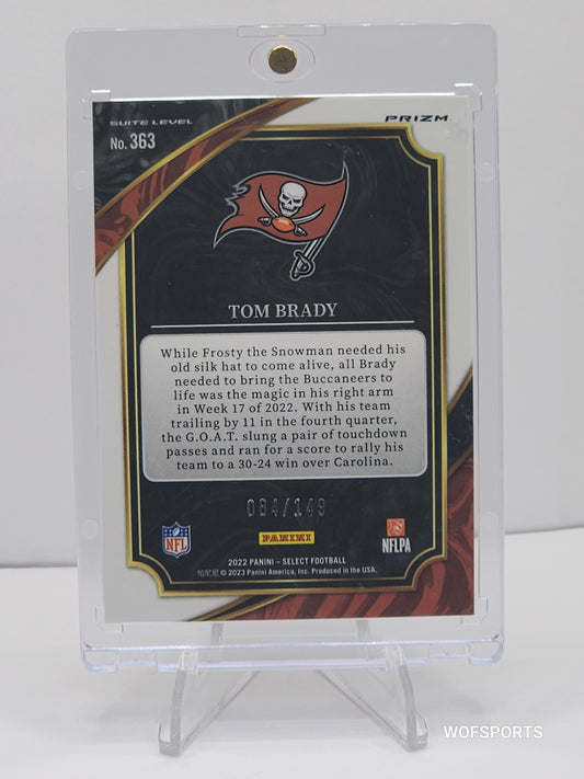 2022 Panini Select Suite Level Tri-Color Prizm /149 Tom Brady #363 Tampa Bay Buccaneers