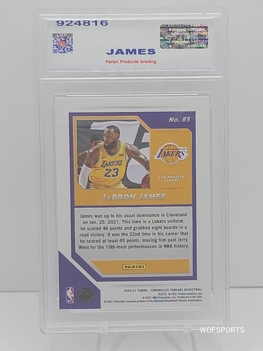 2020 Panini Chronicles LeBron James #85 LA Lakers Parish 9 Mint