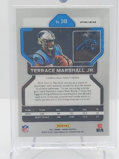 2021 Panini Prizm Terrace Marshall Jr Orange Disco SP Rookie Card Panthers #348