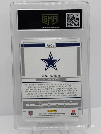 2021 Panini Chronicles Panini PINK Micah Parsons #PA-35 GMA 10