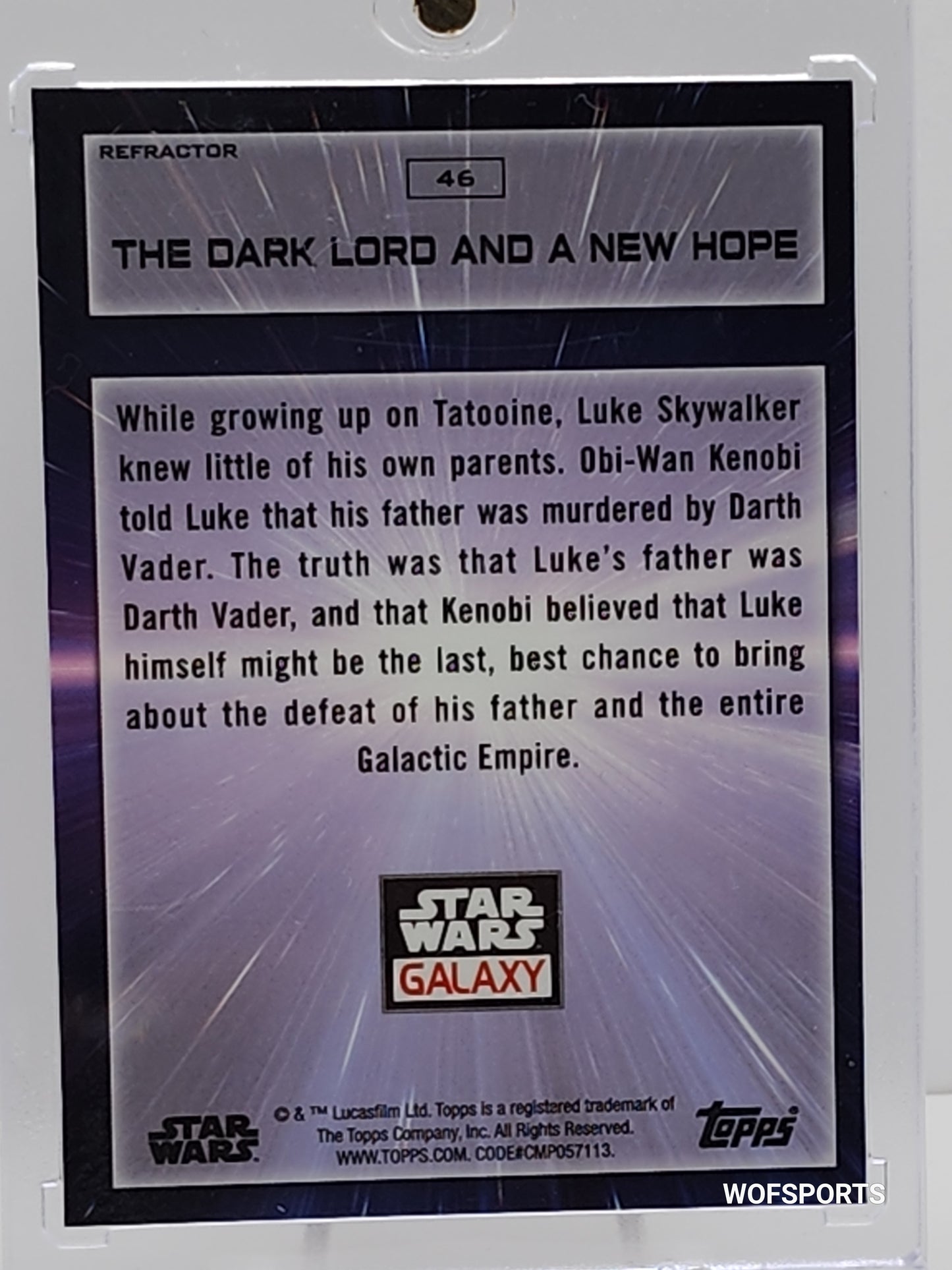 2022 Topps Chrome Star Wars Galaxy #46 The Dark Lord and a New Hope
