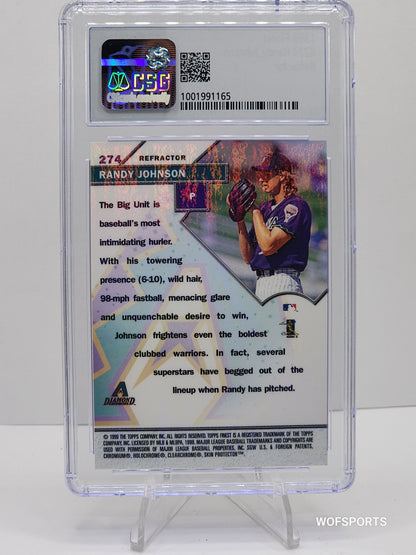 1999 Finest Randy Johnson Refractor #274 CSG 8 NM-MT