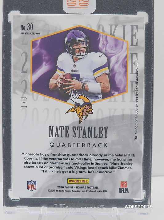 2020 Panini Honors 2004 Rookies Autograph Fotl Purple 1/9 Nate Stanley Auto Rookie #30