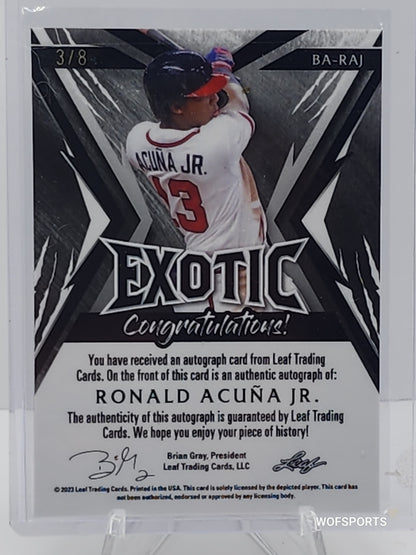 2023 Leaf Exotic Auto 3/8 Ronald Acuna Jr. #BA-RAJ - BRAVES