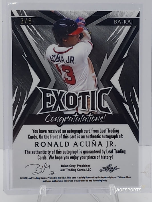 2023 Leaf Exotic Auto 3/8 Ronald Acuna Jr. #BA-RAJ - BRAVES