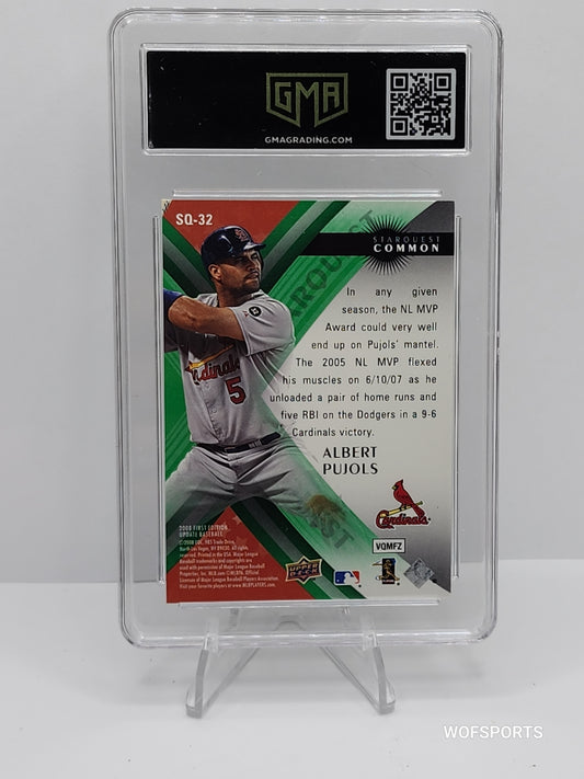 2008 Upper Deck Starquest Green Albert Pujols #32 St. Louis Cardinals GMA 9 Mint