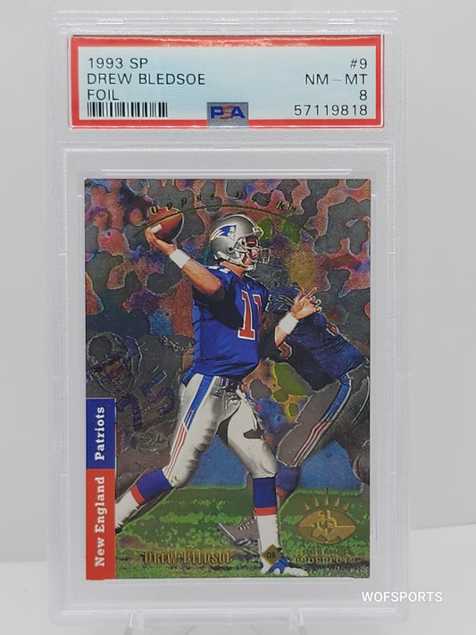 1993 Upper Deck SP Drew Bledsoe Foil #9 New England Patriots PSA 8