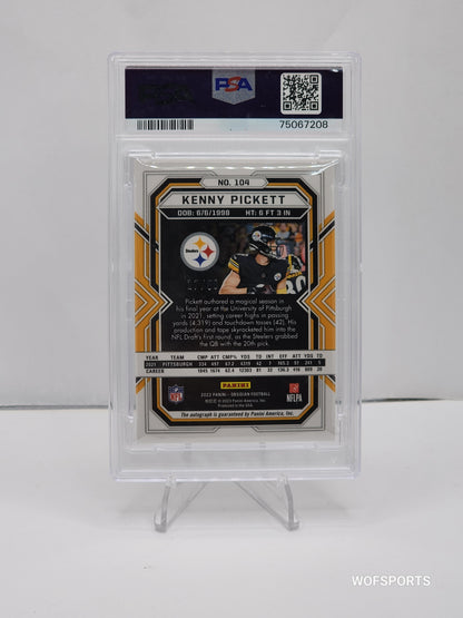 2022 Panini Obsidian Kenny Pickett #104 Auto Electric Etch Green Rookies #/50 RC Pittsburgh Steelers PSA 8/10 Auto