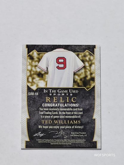 2022 Leaf In The Game Used Sports Relic Ted Williams #GUM-44 #/5
