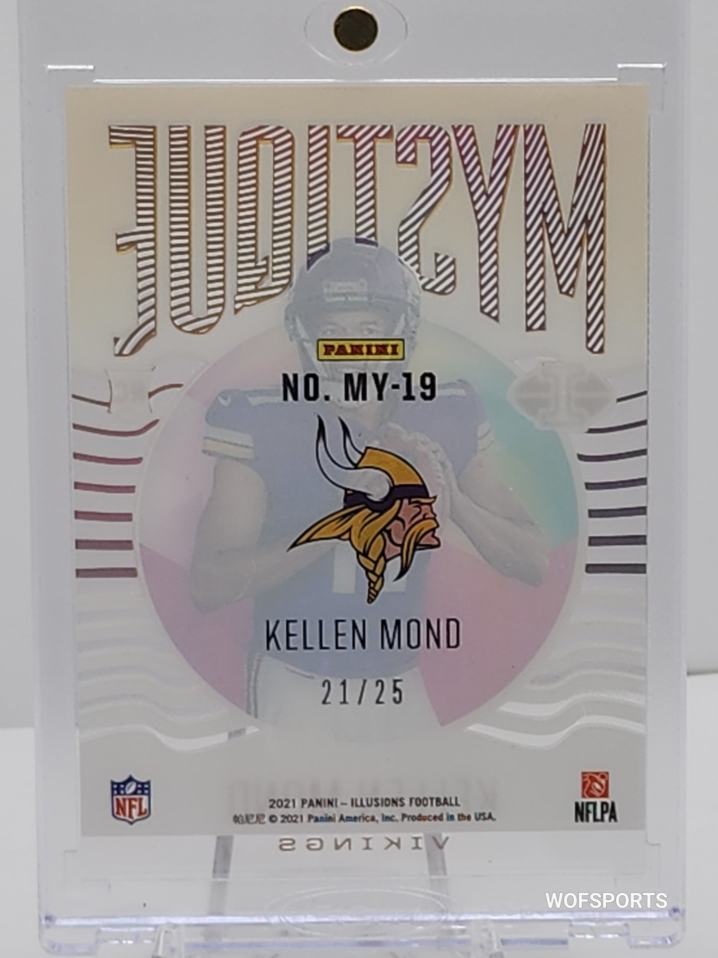 2021 Panini Illusions Mystique Yellow 21/25 Kellen Mond #MY-19 Rookie Auto RC