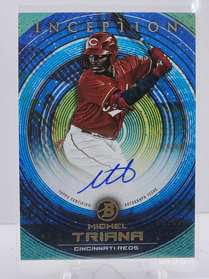 2022 Bowman Inception Auto 8/99 Michel Triana #PA-MT Cincinnati Reds