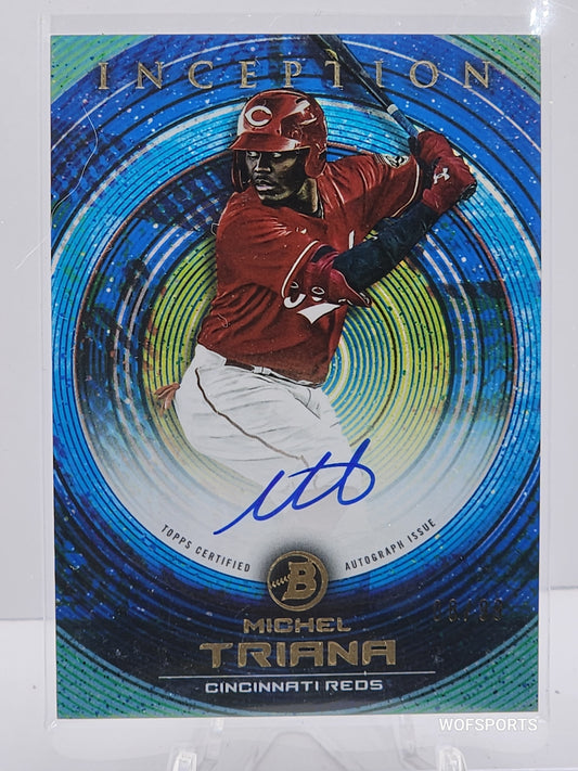 2022 Bowman Inception Auto 8/99 Michel Triana #PA-MT Cincinnati Reds