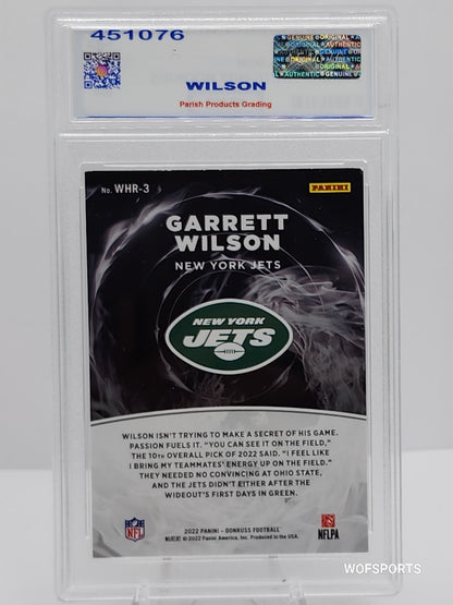 2022 Panini Donruss White Hot Rookies Garrett Wilson #WHR-3 New York Jets Parish 9 Mint