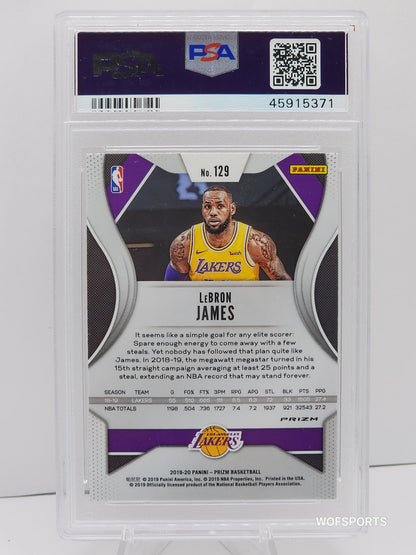 2019 Prizm Prizms Orange Ice Lebron James #129 PSA 9 Mint LA Lakers