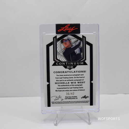 Michelle Wie West 2023 Leaf Continuum Autograph Auto #'d 36/42 - LPGA Tour Golf