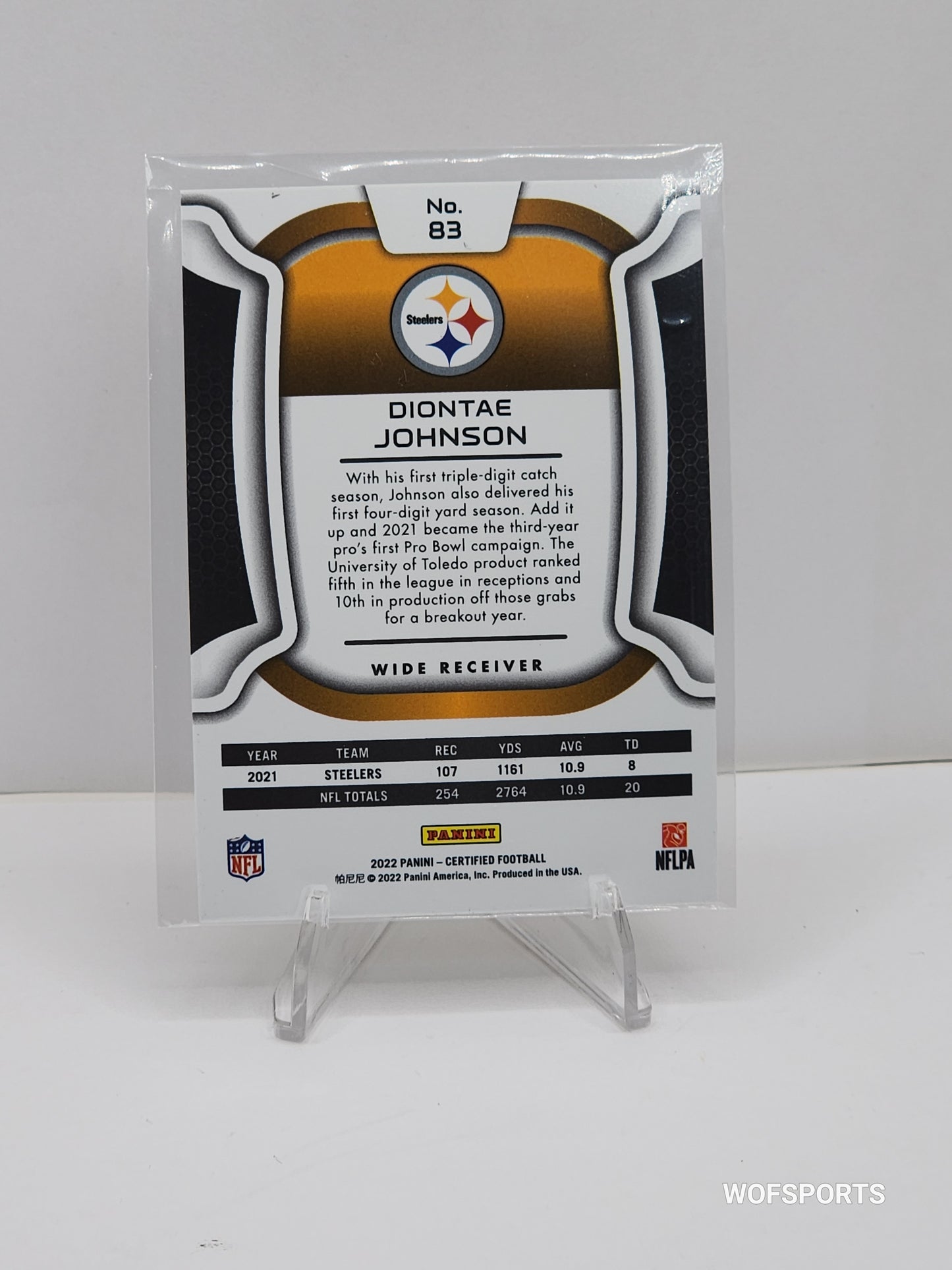 2022 Panini Certified Diontae Johnson #83 Mirror Bronze /275 Steelers