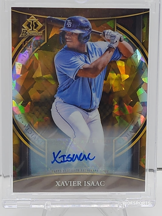 2023 Bowman Invicta Auto Gold Atomic Refractor /50 Xavier Isaac #BI-5 Tampa Bay Rays