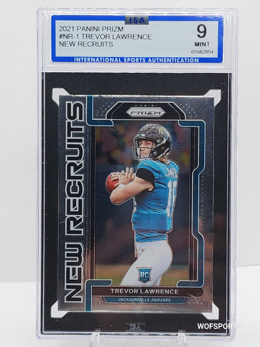 2021 Panini Prizm New Recruits Trevor Lawrence Rookie #NR-1 Jacksonville Jaguars RC ISA 9 Mint
