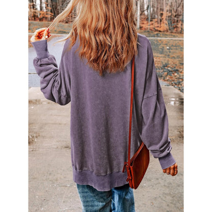 SHEWIN Women's Casual Long Sleeve Crewneck Lightweight Pullover Sweatshirt