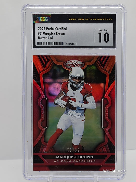 2022 Panini Certified Mirror Red Marquise Brown #7 CSG 10 Arizona Cardinals
