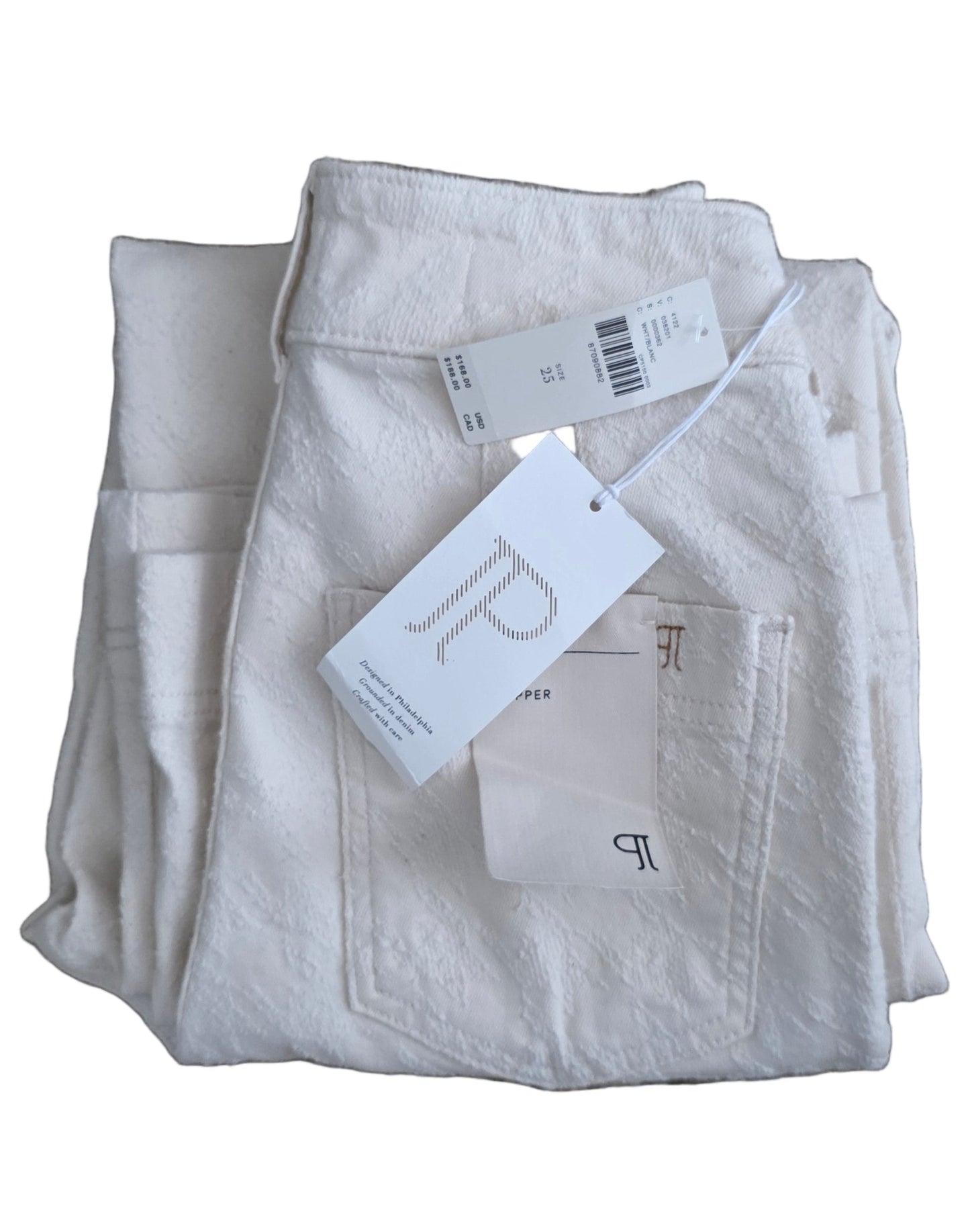 Anthropologie Pilcro The Skipper Cream Textured Crop Wide Leg Pant - Choose your Size