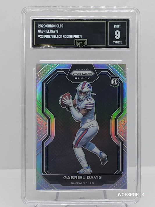 2020 Panini Chronicles Prizm Black Rookies Prizm Gabriel Davis #23 RC GMA 9 Mint