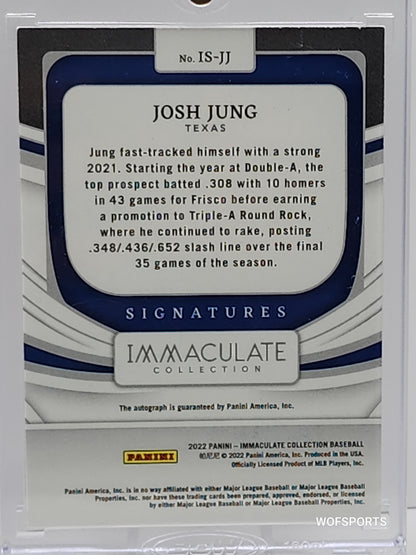 2022 Panini Immaculate Signature 11/25 Josh Jung Auto #IS-JJ