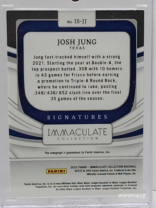 2022 Panini Immaculate Signature 11/25 Josh Jung Auto #IS-JJ