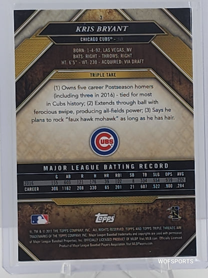 2017 Topps Triple Threads Green 148/250 Kris Bryant #3 Chicago Cubs