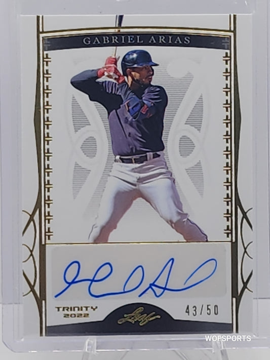 2022 Leaf Trinity Gold Foil Auto Relic 43/50 Gabriel Arias #BA-GA1 - Guardians