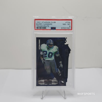 1997 Stadium Club Triumvirate #I-T3A Barry Sanders Detroit Lions PSA 8