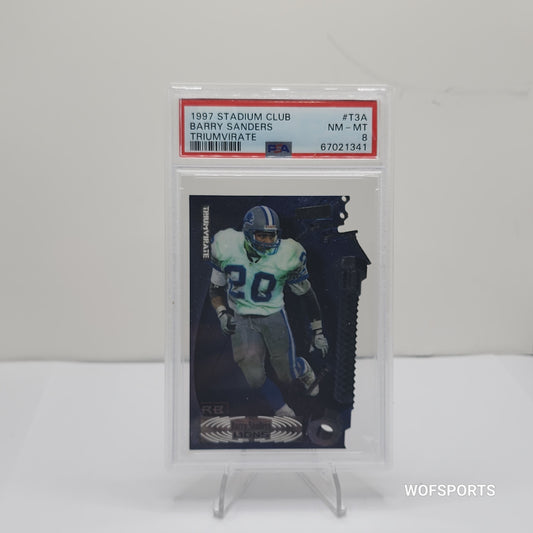 1997 Stadium Club Triumvirate #I-T3A Barry Sanders Detroit Lions PSA 8